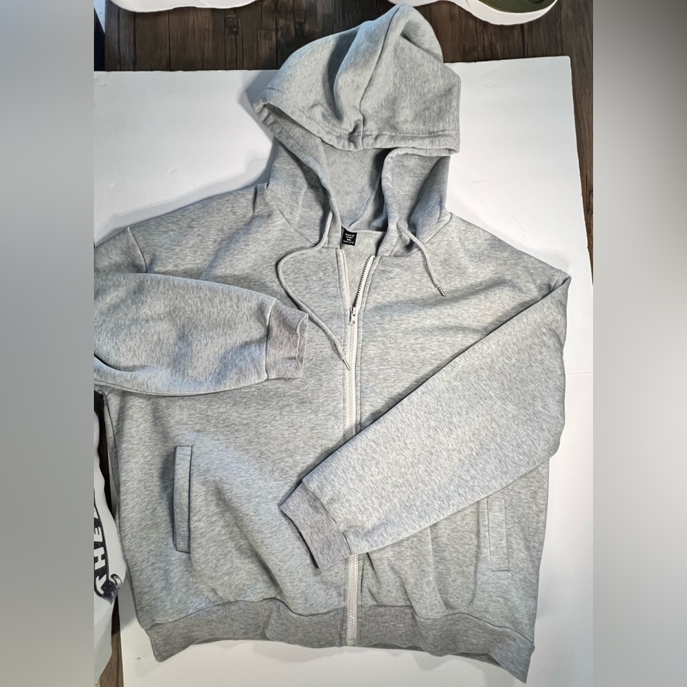 Loose fit zip up hoodie